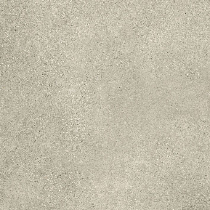 Matte Bodenfliese aus Feinsteinzeug in Betonoptik Tau Integra Greige, 60x60 cm, 9 mm, Greige, R10, rektifiziert