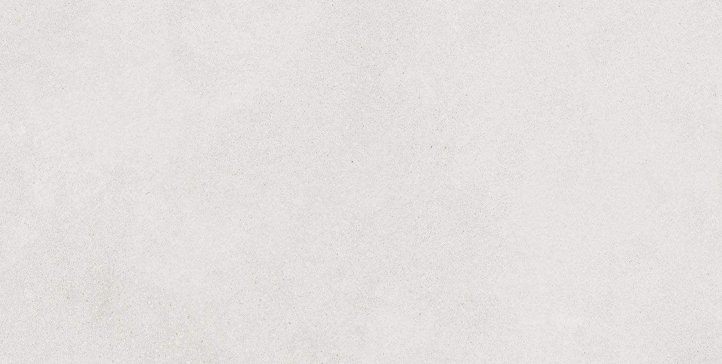 Matte Bodenfliese aus Feinsteinzeug in Betonoptik Tau Integra White, 60x120 cm, 10,5 mm, Weiß, R10, rektifiziert