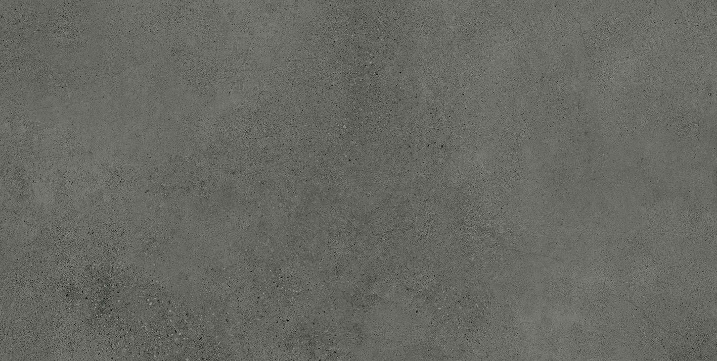 Matte Bodenfliese aus Feinsteinzeug in Betonoptik Tau Integra Graphite, 60x120 cm, 10,5 mm, Graphitgrau, R10, rektifiziert