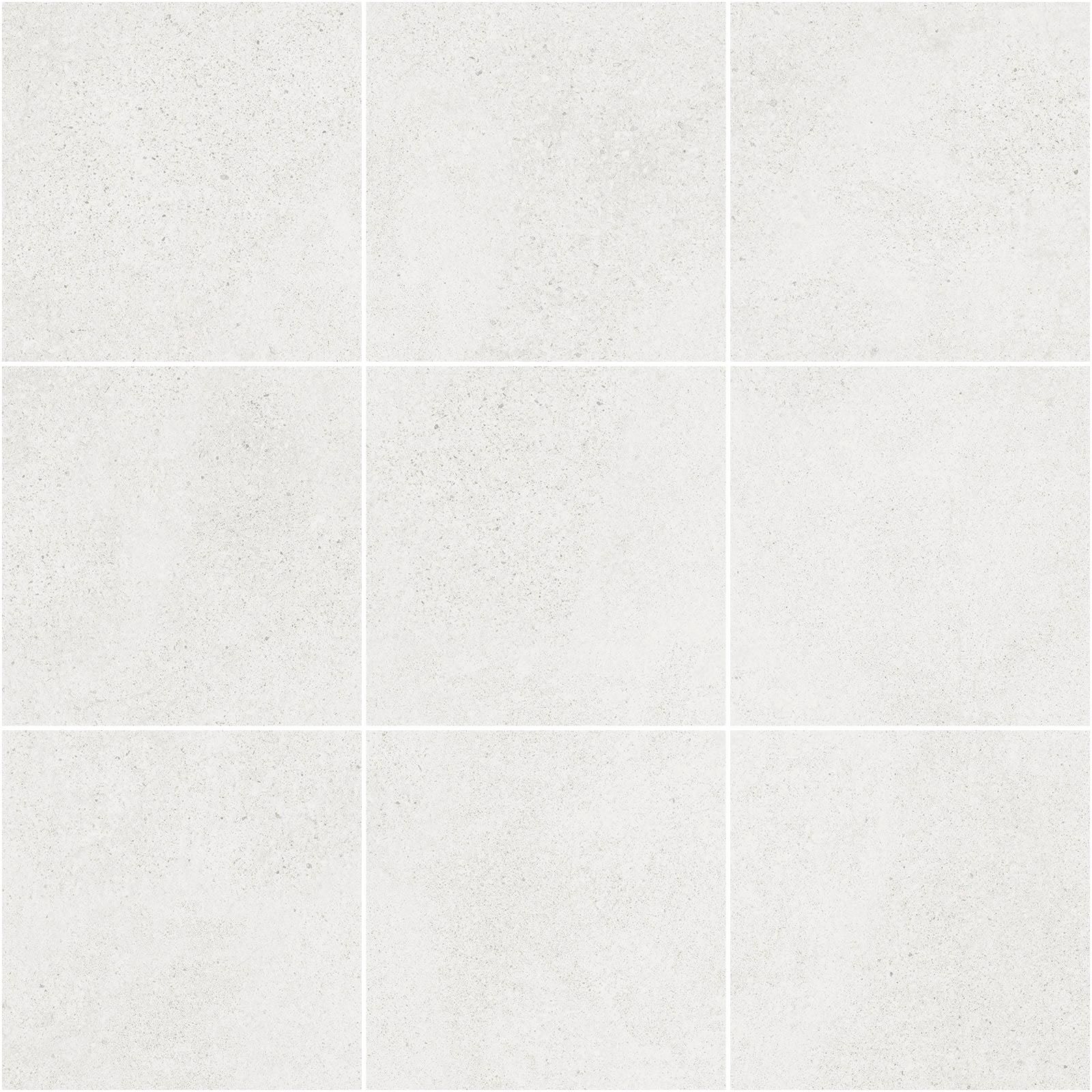 Mosaikfliese aus Feinsteinzeug in Betonoptik Tau Integra White 10x10, 30x30 cm, Weiß