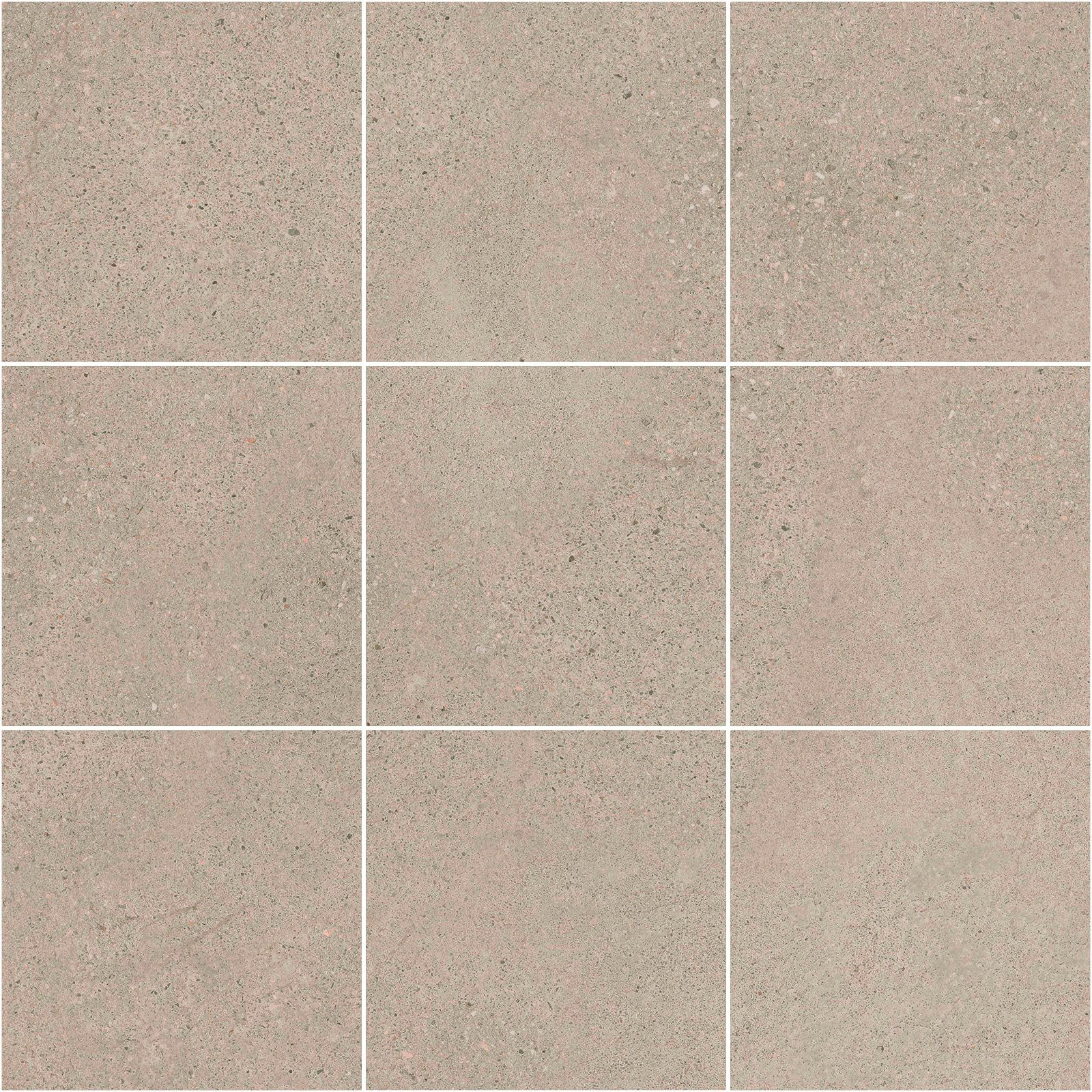Mosaikfliese aus Feinsteinzeug in Betonoptik Tau Integra Greige 10x10, 30x30 cm, Greige