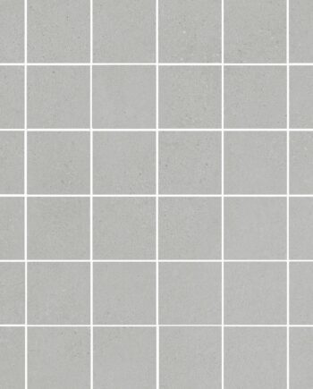 Mosaikfliese aus Feinsteinzeug in Betonoptik Tau Integra Silver 5x5, 30x30 cm, Silbergrau