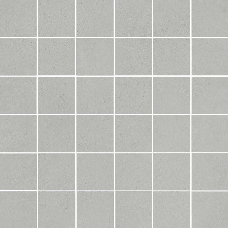 036.281.0183.04400-1 Mosaikfliese aus Feinsteinzeug in Betonoptik Tau Integra Silver 5x5, 30x30 cm, Silbergrau