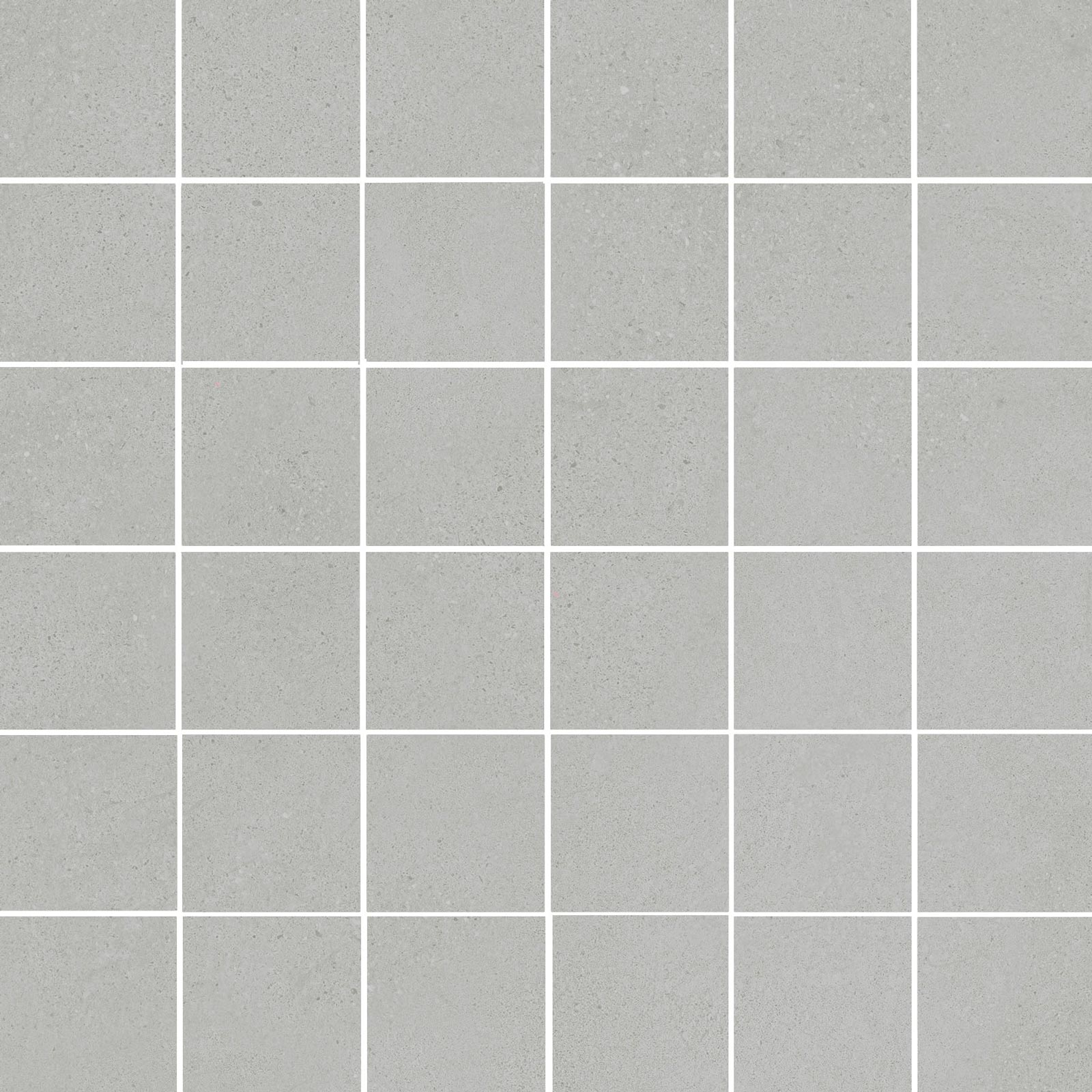 Mosaikfliese aus Feinsteinzeug in Betonoptik Tau Integra Silver 5x5, 30x30 cm, Silbergrau
