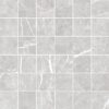 036.281.0183.09213-1 Matte Mosaikfliese aus Feinsteinzeug in Marmoroptik Tau Elite Silver 5x5, 30x30 cm, Silbergrau
