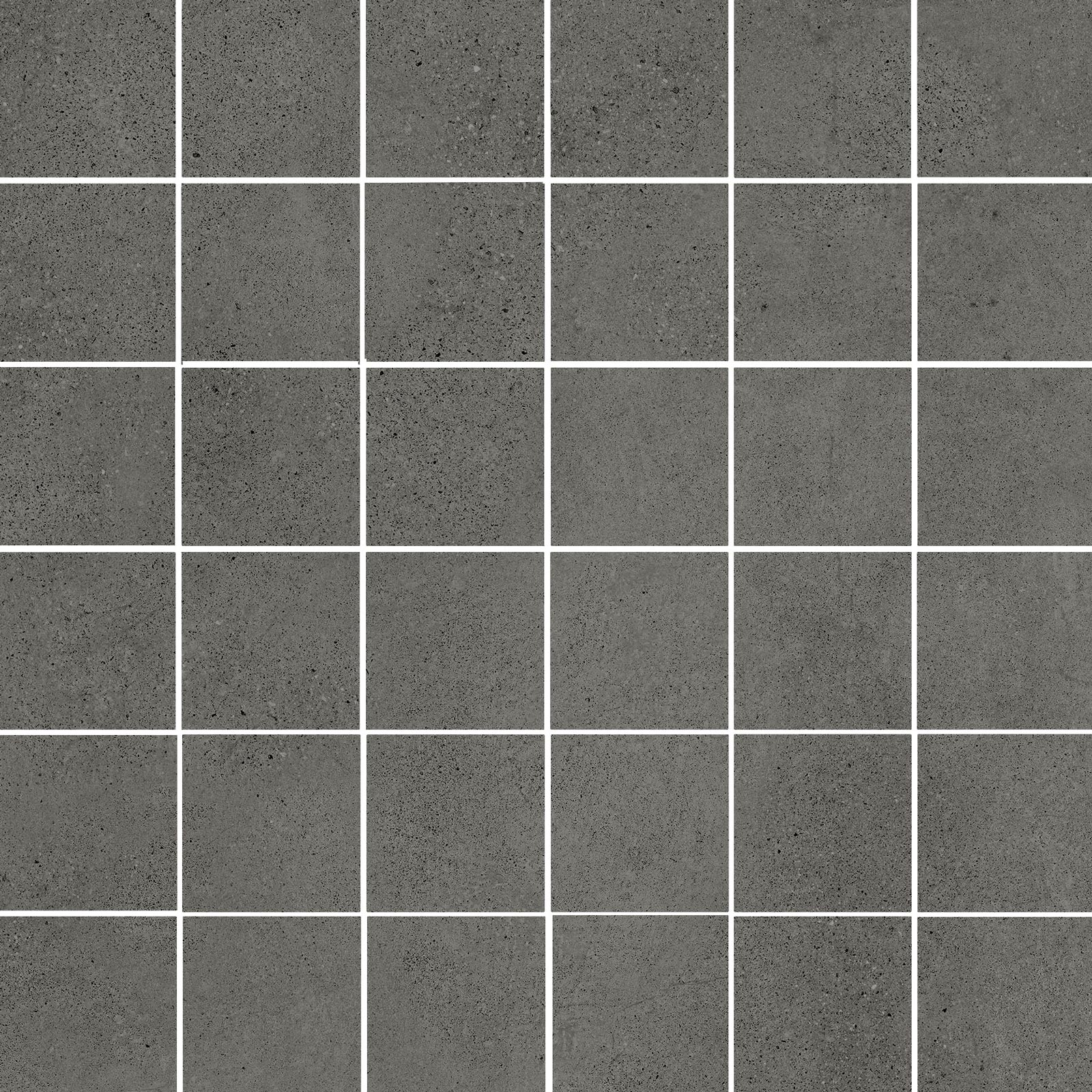 Mosaikfliese aus Feinsteinzeug in Betonoptik Tau Integra Graphite 5x5, 30x30 cm, Graphitgrau