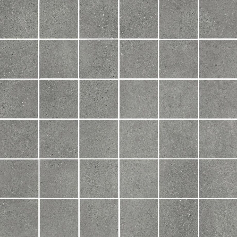 036.281.0368.04400-1 Mosaikfliese aus Feinsteinzeug in Betonoptik Tau Integra Gray 5x5, 30x30 cm, Grau