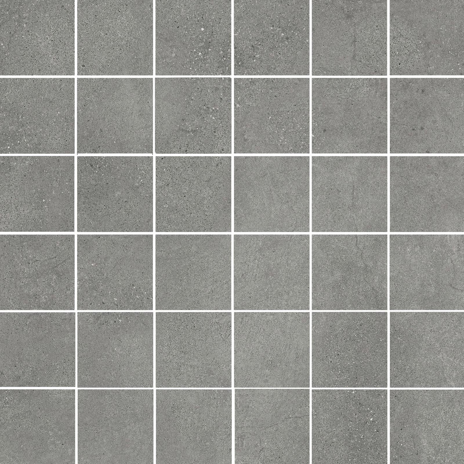 Mosaikfliese aus Feinsteinzeug in Betonoptik Tau Integra Gray 5x5, 30x30 cm, Grau