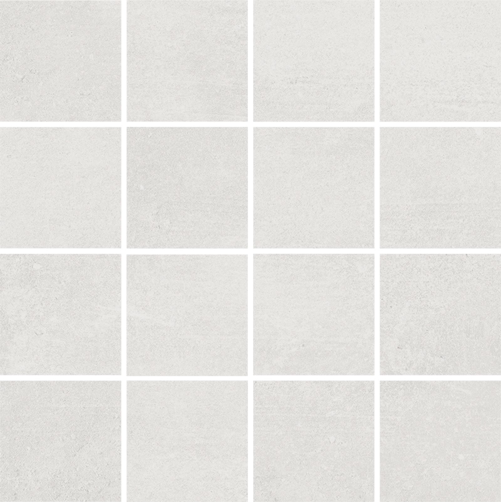 Mosaikfliese aus Feinsteinzeug in Betonoptik Tau Lema White 7x7, 30x30 cm, Weiß