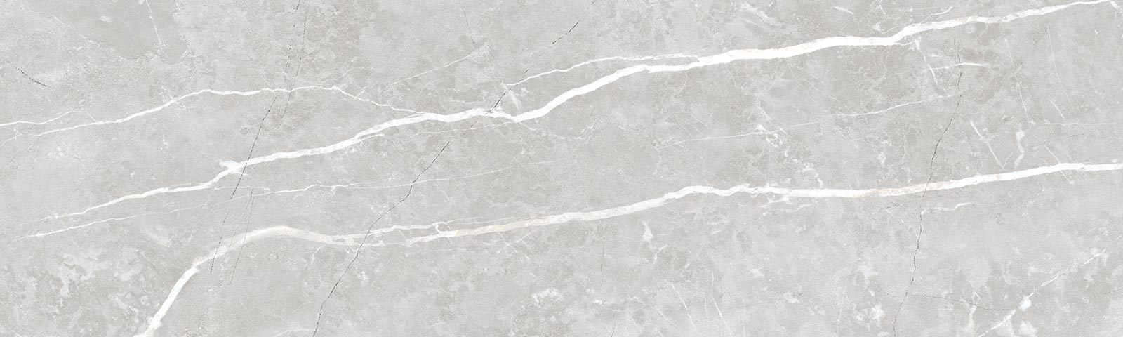 Polierte Wandfliese aus Feinsteinzeug in Marmoroptik Tau Elite Silver Pol, 9x30 cm, Silbergrau, rektifiziert