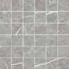 038.281.0368.07981-1 Polierte Mosaikfliese aus Feinsteinzeug in Marmoroptik Tau Elite Gray 5x5 Pol, 30x30 cm, Grau