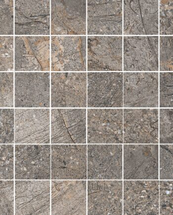 Mosaikfliese aus Feinsteinzeug in Steinoptik Tau Mainstone Gray 5x5 Pol, 30x30 cm, Grau
