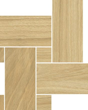 Mosaikfliese aus Feinsteinzeug in Holzoptik Tau Loire Camel Legno, 22x22 cm, Camel
