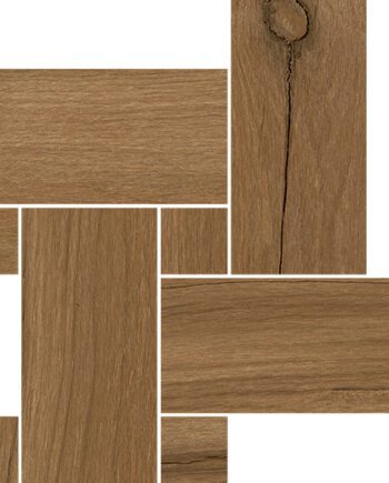 Mosaikfliese aus Feinsteinzeug in Holzoptik Tau Loire Umber Legno, 22x22 cm, Umbra