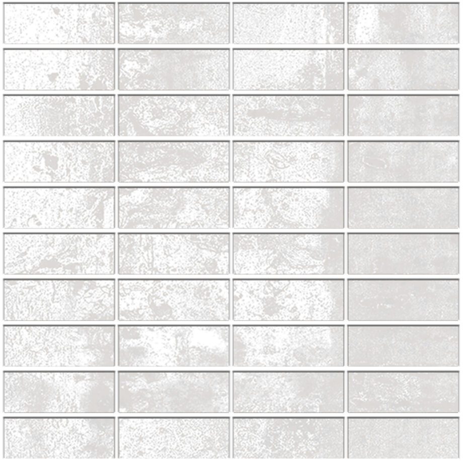 041.180.0012.03972-1 Mosaikfliese aus Feinsteinzeug in Cortenstahl-Optik Tau Corten Blanco, 30x30 cm, Weiß