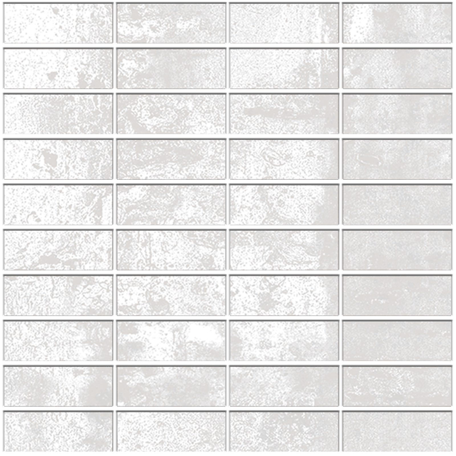 Mosaikfliese aus Feinsteinzeug in Cortenstahl-Optik Tau Corten Blanco, 30x30 cm, Weiß