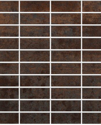 Mosaikfliese aus Feinsteinzeug in Cortenstahl-Optik Tau Corten A, 30x30 cm, Rostbraun