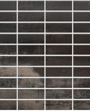Mosaikfliese aus Feinsteinzeug in Cortenstahl-Optik Tau Corten B, 30x30 cm, dunkles Rostbraun