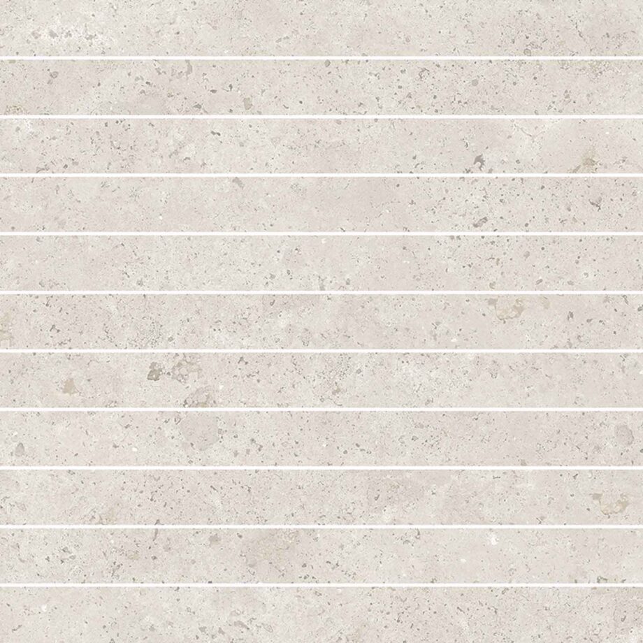 041.268.0108.16565-1 Mosaikfliese aus Feinsteinzeug in Steinoptik Tau Campaspero TXT White, 30x30 cm, Weiß