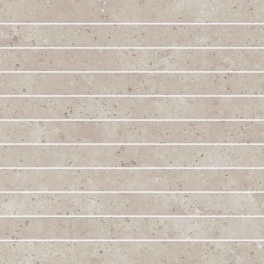 041.268.0169.16565-1 Mosaikfliese aus Feinsteinzeug in Steinoptik Tau Campaspero TXT Pearl, 30x30 cm, Perlgrau