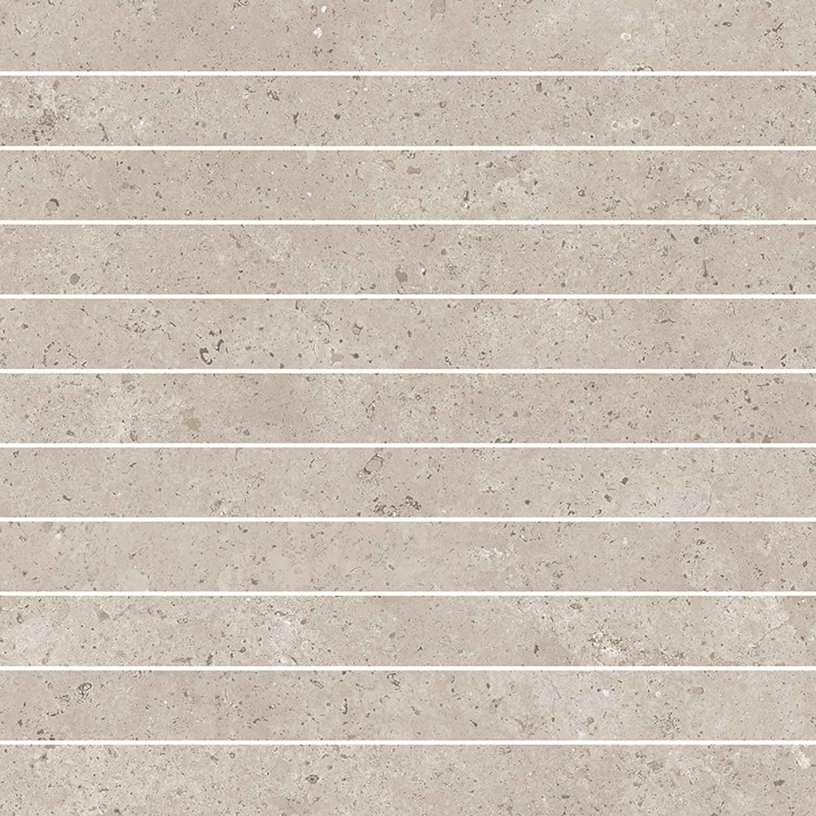 Mosaikfliese aus Feinsteinzeug in Steinoptik Tau Campaspero TXT Pearl, 30x30 cm, Perlgrau