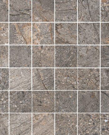 Mosaikfliese aus Feinsteinzeug in Steinoptik Tau Mainstone Gray 5x5, 30x30 cm, Grau