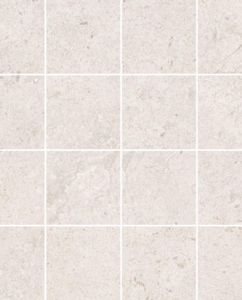 Mosaikfliese aus Feinsteinzeug in Steinoptik Tau Dorset White 7x7, 30x30 cm, Weiß
