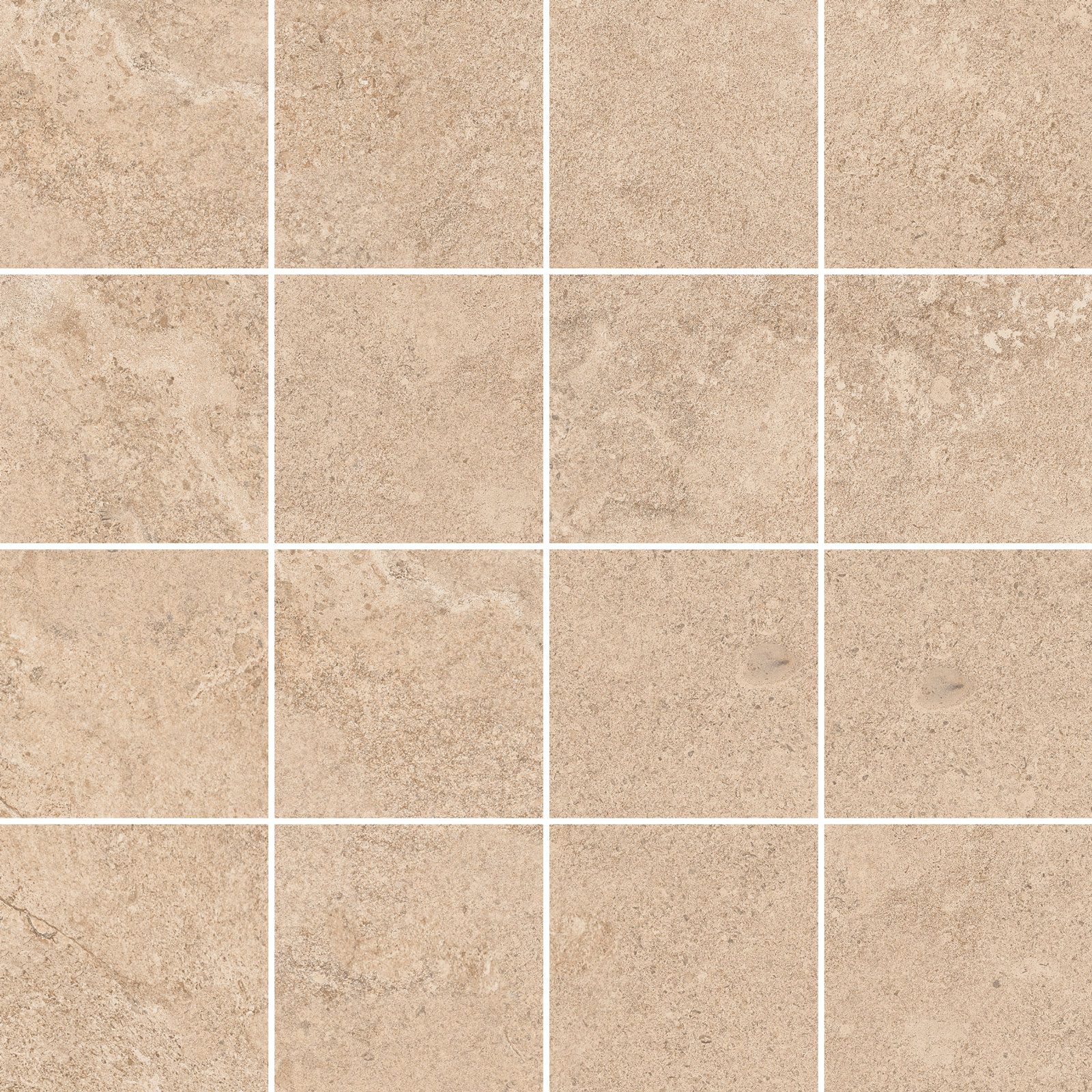 Mosaikfliese aus Feinsteinzeug in Steinoptik Tau Dorset Sand 7x7, 30x30 cm, Sandbeige