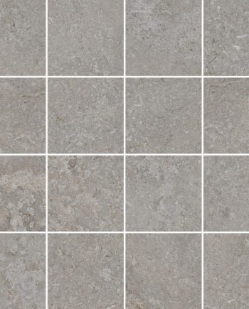 Mosaikfliese aus Feinsteinzeug in Steinoptik Tau Dorset Silver 7x7, 30x30 cm, Silbergrau