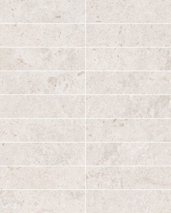 Mosaikfliese aus Feinsteinzeug in Steinoptik Tau Dorset White 3x15, 30x30 cm, Weiß