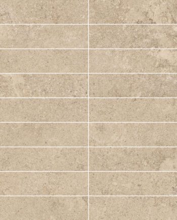 Mosaikfliese aus Feinsteinzeug in Steinoptik Tau Dorset Sand 3x15, 30x30 cm, Sandbeige