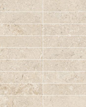 Mosaikfliese aus Feinsteinzeug in Steinoptik Tau Dorset Linen 3x15, 30x30 cm, Leinenbeige