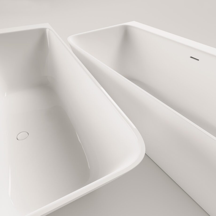 PAA QUADRO CORNER A Eckbadewanne aus Mineralguss 160x75 cm, links, glänzend – 9