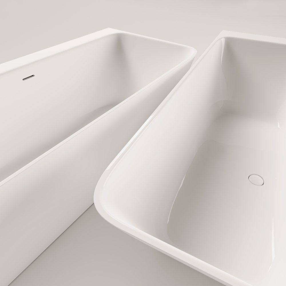PAA QUADRO CORNER D Schwarze Eckbadewanne Graphite, matt 160x75 cm, rechts – 10