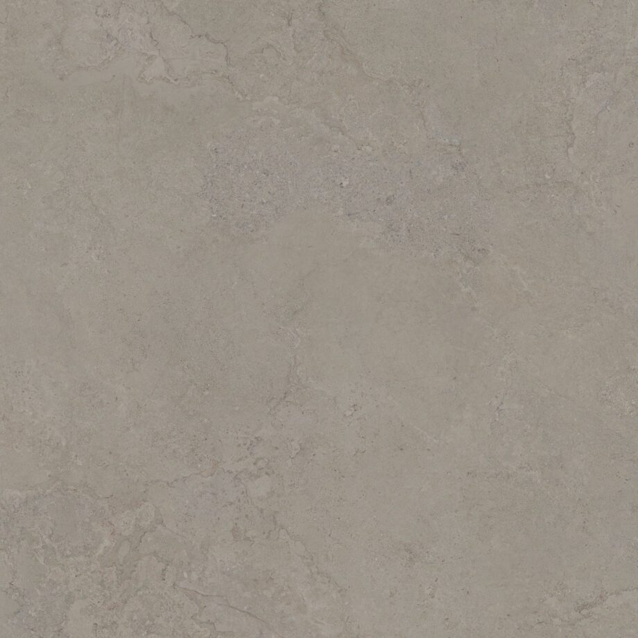 052.154.0408.15205-1 Großformatige dünne Feinsteinzeugplatte in Steinoptik Tau Dorset Greige, 160x160 cm, 7,8 mm, Greige, rektifiziert