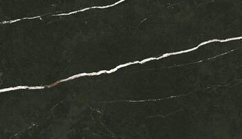 Polierte Bodenfliese aus Feinsteinzeug in Marmoroptik Tau Elite Black Pol, 15x120 cm, Schwarz, rektifiziert