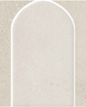 Mosaikfliese aus Feinsteinzeug in Betonoptik Tau Detroit White Arco, 43,7x14,3 cm, Weiß
