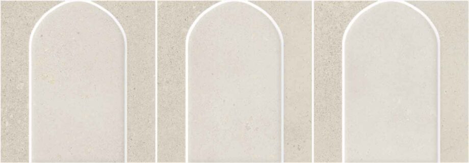 088.141.0108.15724-1 Mosaikfliese aus Feinsteinzeug in Betonoptik Tau Detroit White Arco, 43,7x14,3 cm, Weiß