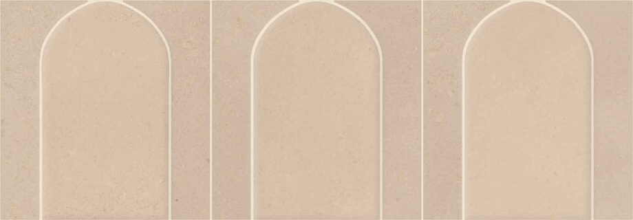 088.141.0313.15724-1 Mosaikfliese aus Feinsteinzeug in Betonoptik Tau Detroit Linen Arco, 43,7x14,3 cm, Leinen