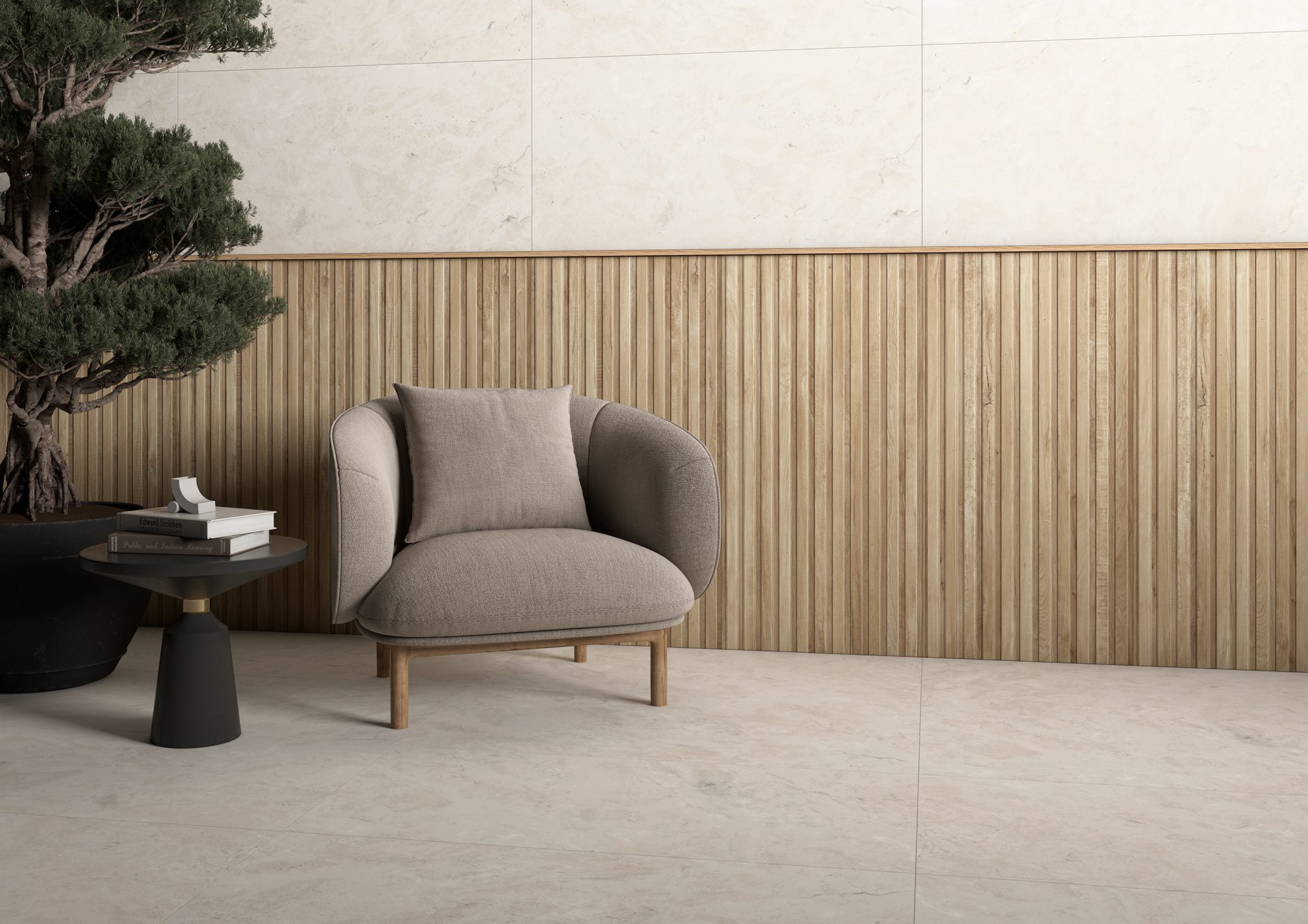 Matte Bodenfliese aus Feinsteinzeug in Holzoptik Tau Eternal Haya, 20x120 cm, 9 mm, Buche, rektifiziert – 4