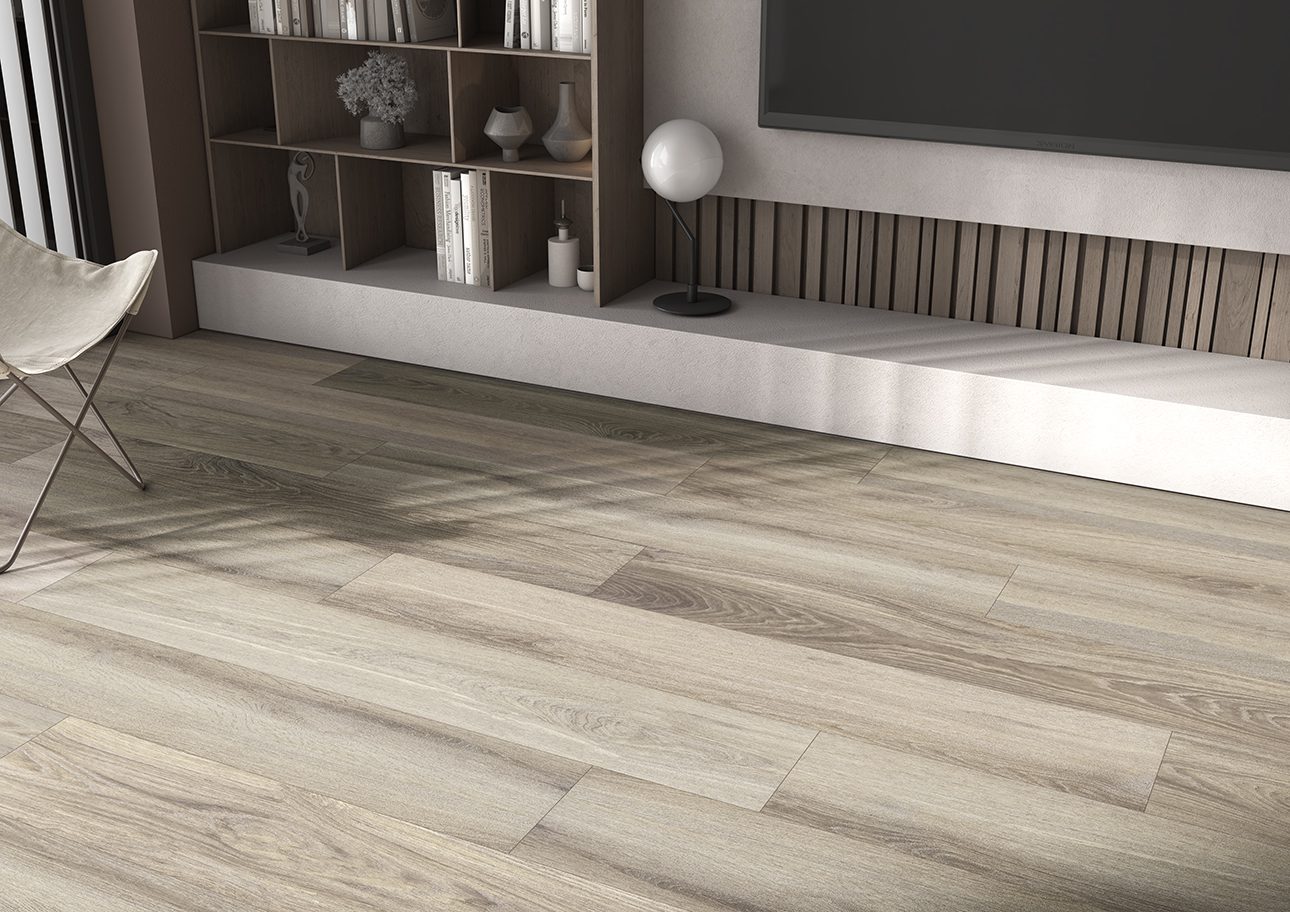 Matte Bodenfliese aus Feinsteinzeug in Holzoptik Tau Betelu Roble, 20x120 cm, 9 mm, Eiche, R10, rektifiziert – 2