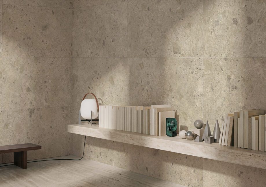 Matte Bodenfliese aus Feinsteinzeug in Steinoptik Tau Qatar Sand, 100x100 cm, Sandbeige, rektifiziert – 2