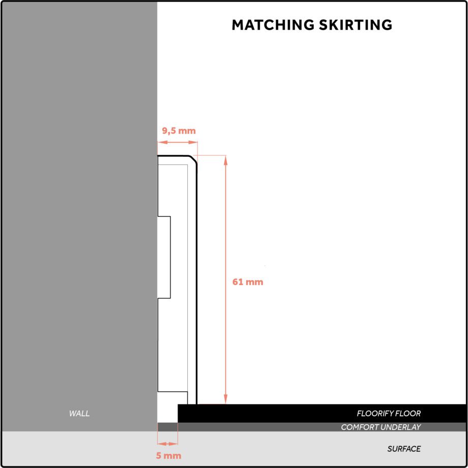Sockelleiste Floorify für Vinylboden, passendes Dekor, 61x9,5x2000 mm – 2