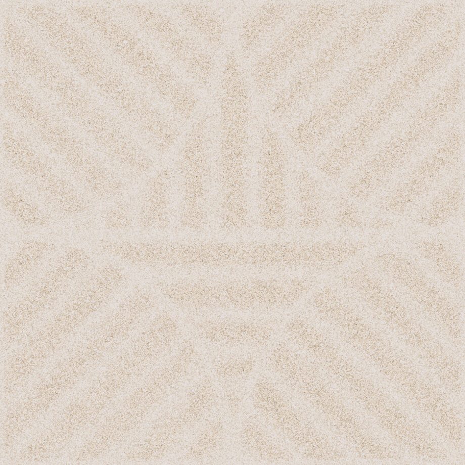 Gemusterte Feinsteinzeug Dekorfliese ABK Moooi Sandy Reiki Rhea Ivory B, 60x60 cm, 8,5 mm, natur matt