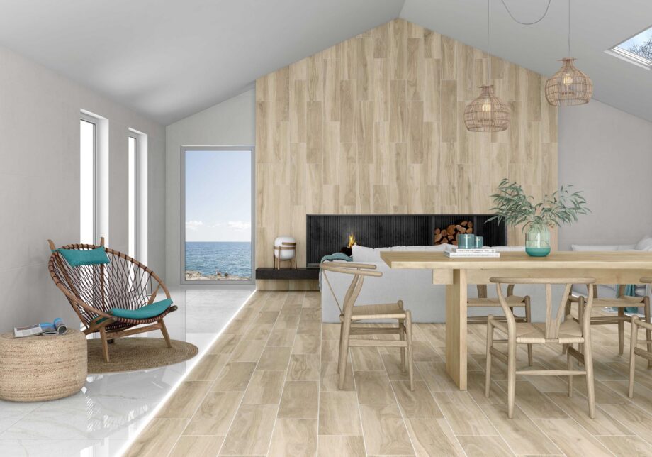 017.241.0119.14331-2 Matte Bodenfliese aus Feinsteinzeug in Holzoptik Tau Origin Sand, 22,5x180 cm, 11 mm, Sandbeige, R10, rektifiziert – 2