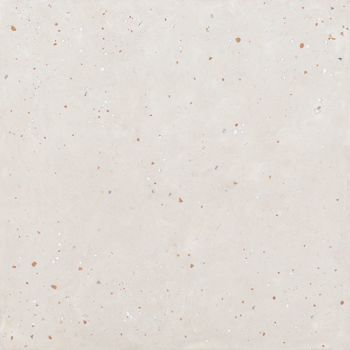 Feinsteinzeug Grossformatplatte in Terrazzo-Optik ABK Moooi Egg Scape Ivory, 120x280 cm, 6 mm, natur matt
