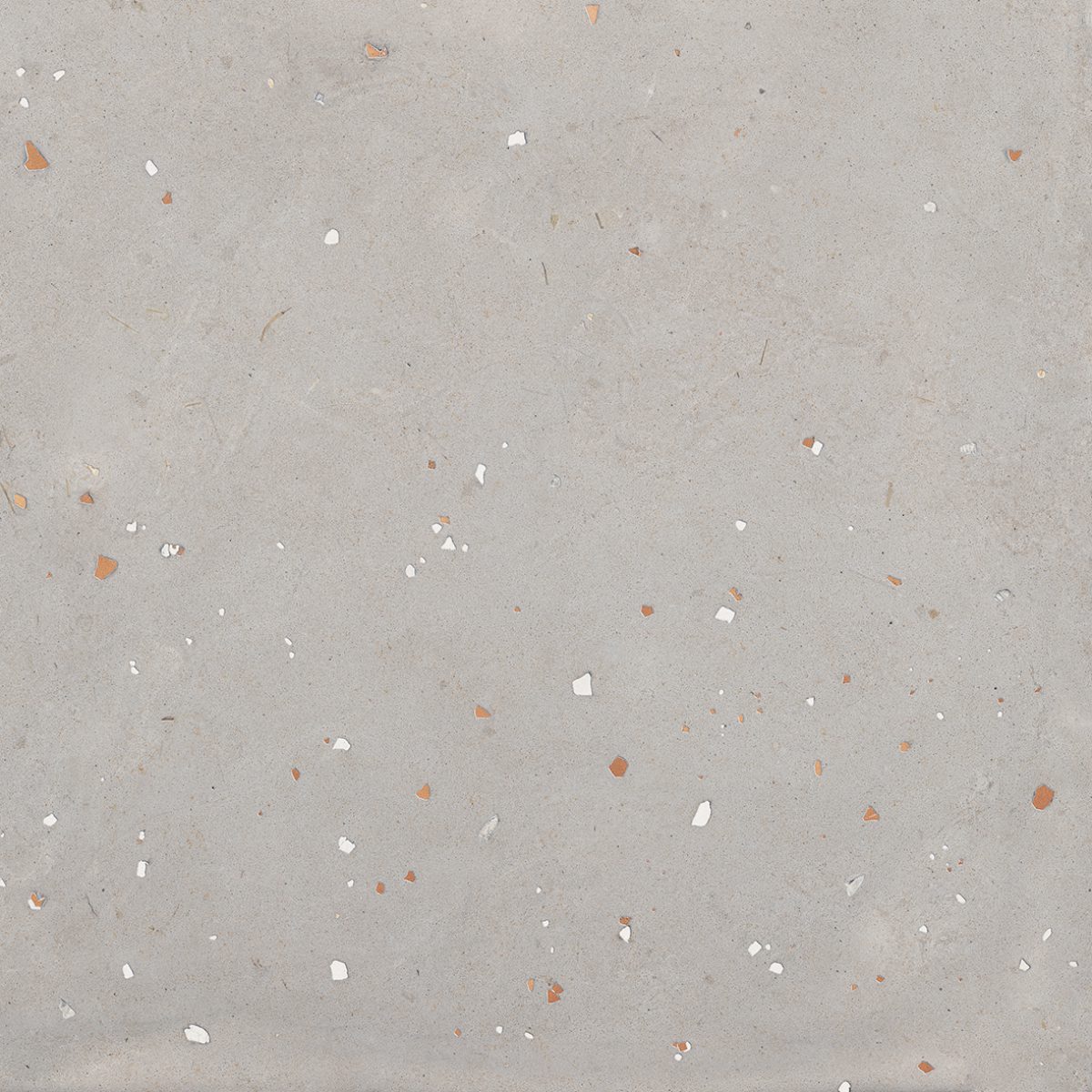 Feinsteinzeug Grossformatplatte in Terrazzo-Optik ABK Moooi Egg Scape Concrete, 120x280 cm, 6 mm, natur matt