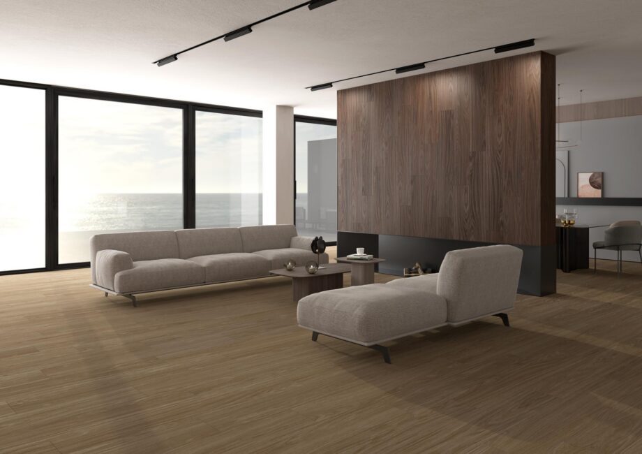 017.241.0220.11202-3 Matte Bodenfliese aus Feinsteinzeug in Holzoptik Tau Dover Coffee, 20x120 cm, 9 mm, Kaffeebraun, rektifiziert – 2