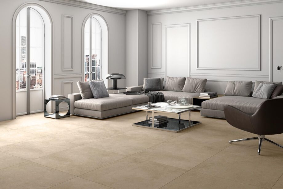 035.120.0408.04400-2 Matte Bodenfliese aus Feinsteinzeug in Betonoptik Tau Integra Greige, 30x60 cm, 9 mm, Greige, R10, rektifiziert – 2