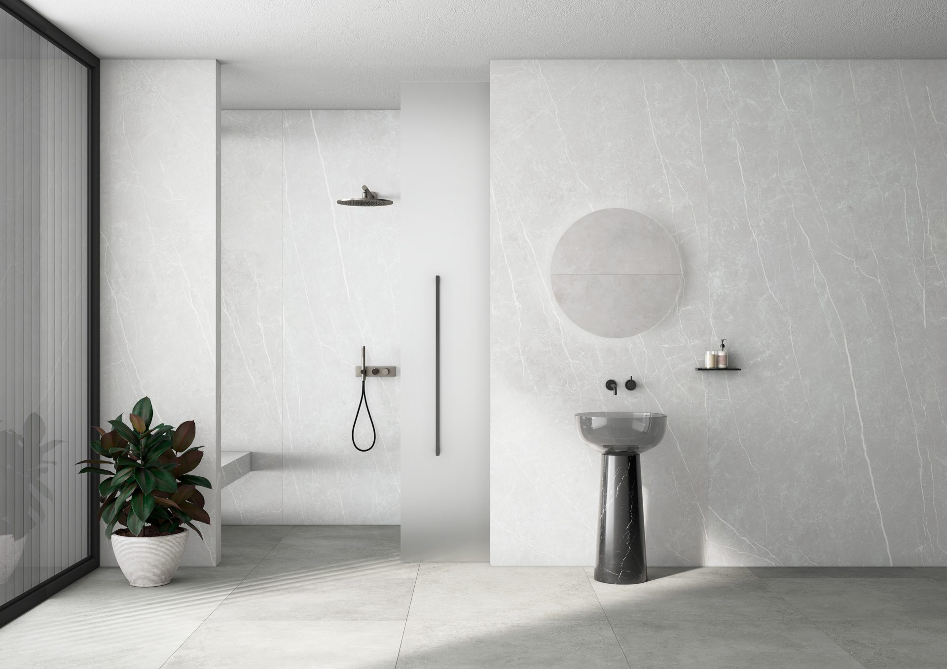 Matte Mosaikfliese aus Feinsteinzeug in Marmoroptik Tau Elite Silver 5x5, 30x30 cm, Silbergrau – 4